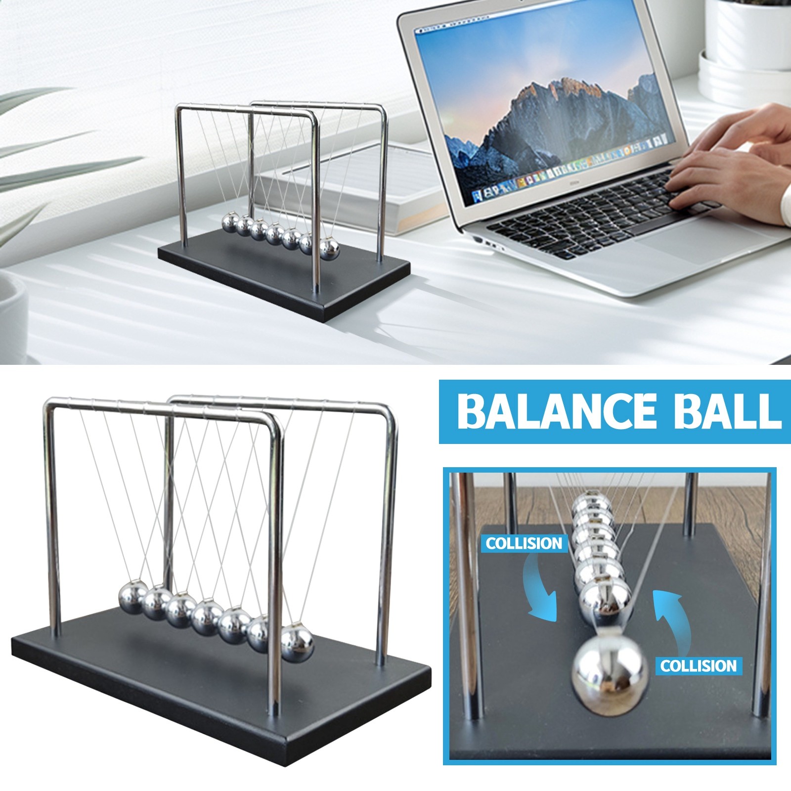 7 Balls Mechanic Curve Newton  - Newton Cradle Large recensione e prezzo