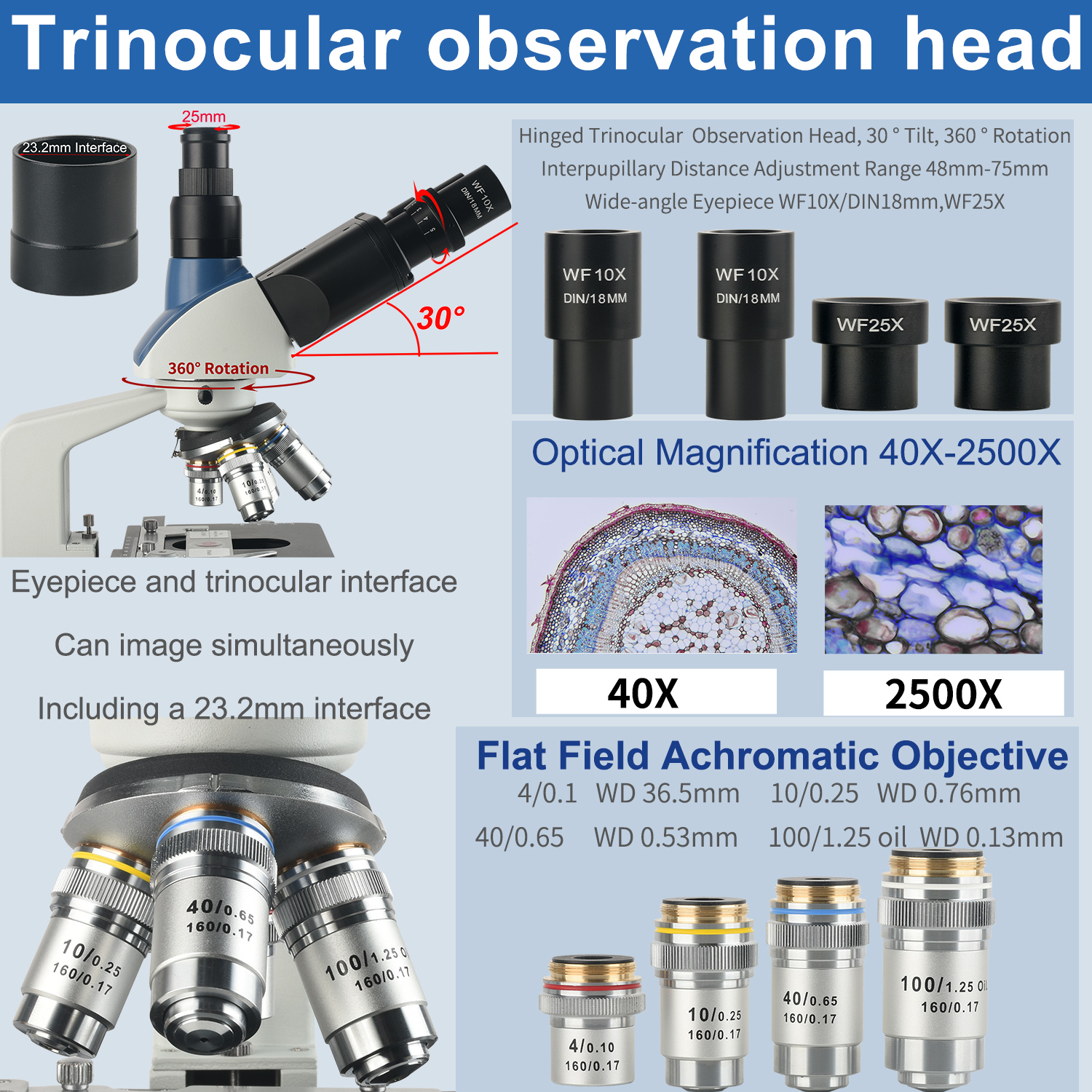 KOPPACE 40X-2500X Electron Com - Microscope Compound 40X recensione e prezzo