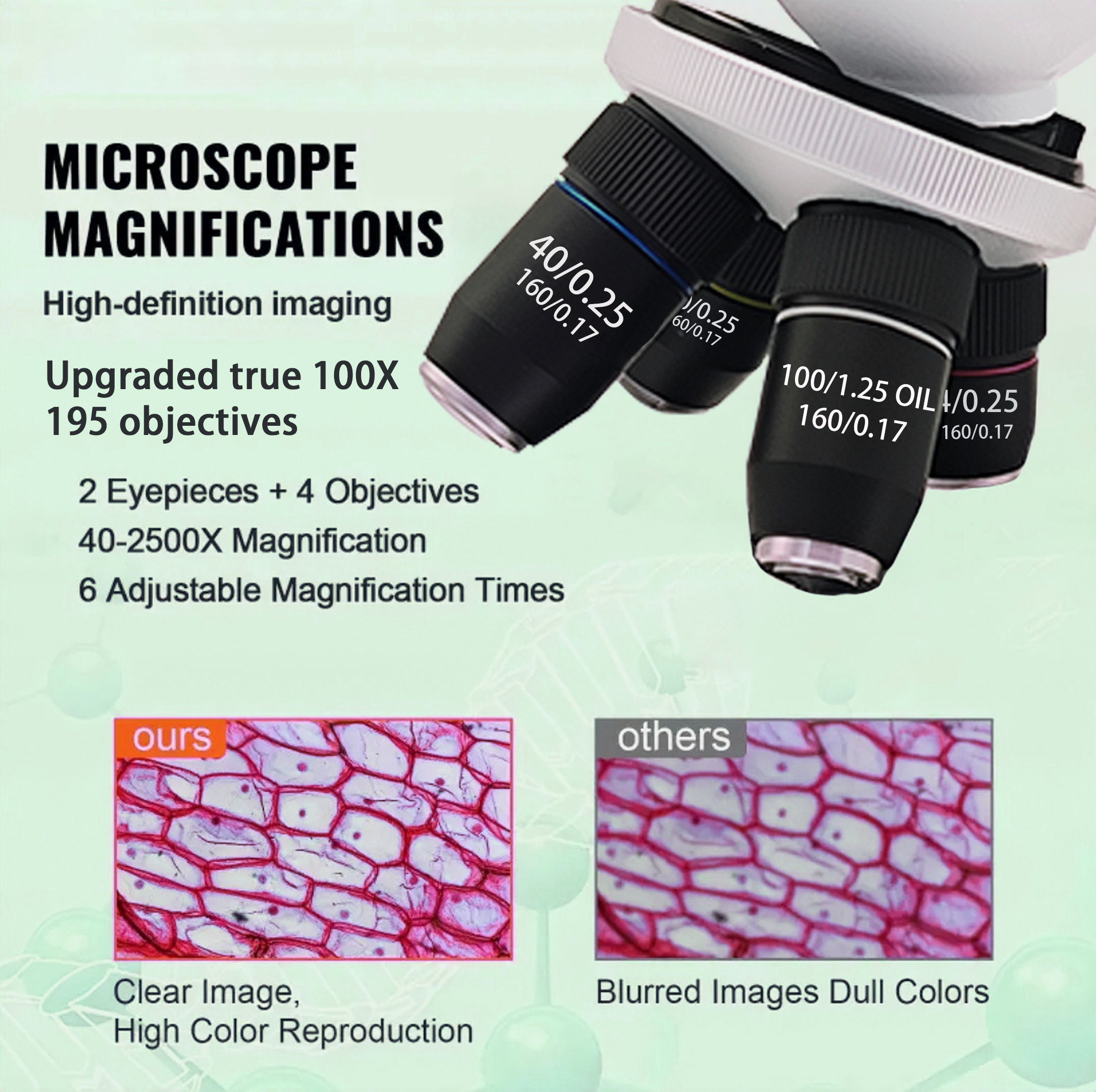40X-2500X Professional Binocul - Microscope Compound 40X recensione e prezzo